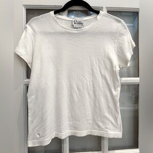 Vintage Lilly Pulitzer White Label White Cotton Top Tee Women’s Size XL